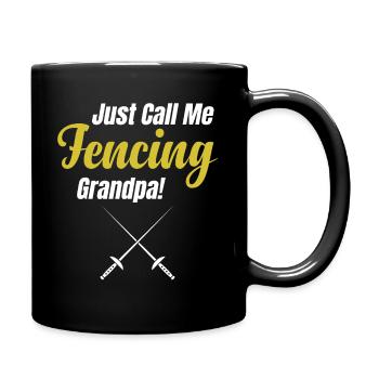 Just call me fencing grandpa! En Garde Athlete - Full Colour Mug - black - Right
