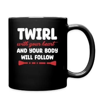 Swirl your heart and your body will - Full Colour Mug - black - Right