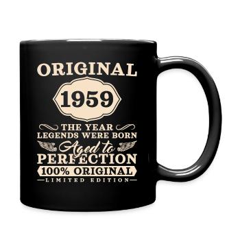1959 Jahrgang 65 Jahre Vintage 65. Geburtstag - Tasse einfarbig - Schwarz - Rechts
