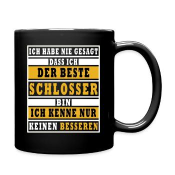 Schlosser Shirt Bester Schlosser aller Zeiten - Tasse einfarbig - Schwarz - Rechts
