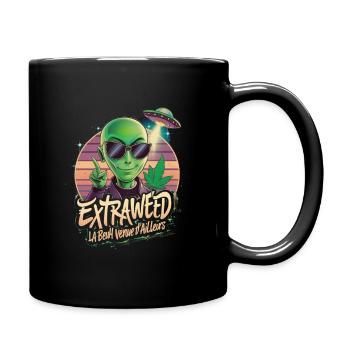 Feuille de Cannabis - Alien Extraterrestre Ovni - Mug uni - noir - Droite