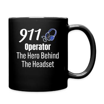 operator Der Held Hinter Dem Headset - Tasse einfarbig - Schwarz - Rechts