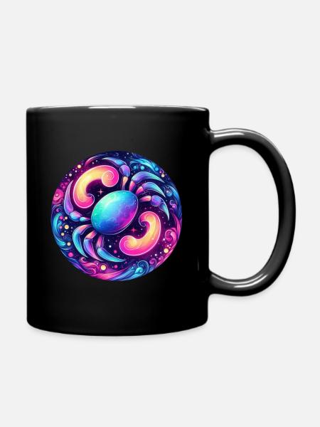 Cancer Zodiac Sign - Full Colour Mug - black