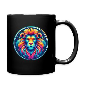 Leo Zodiac design - Full Colour Mug - black - Right