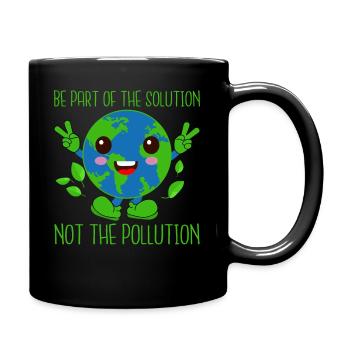 Bathing beach & sea plastic-free against pollution - Full Colour Mug - black - Right