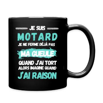 JE SUIS MOTARD... - Mug uni - noir - Droite