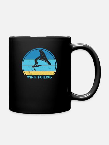 Wingfoil Surfer Hydrofoil Kitefoil Wingsurf - Mug uni - noir