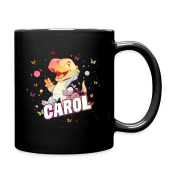 CAROL - Beau prénom de FILLE avec mignon DINO T-REX - Mug uni - noir - Droite
