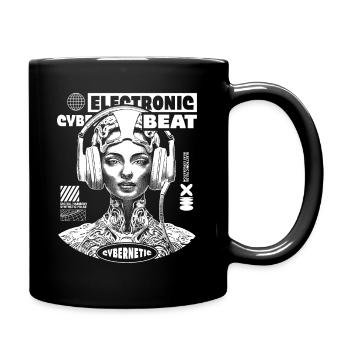 Futuristic techno t-shirt with sci-fi design - Full Colour Mug - black - Right