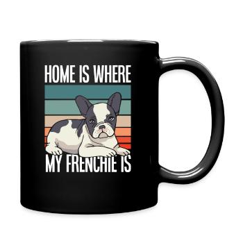 Maison Bouledogue Français Rétro - Mug uni - noir - Droite