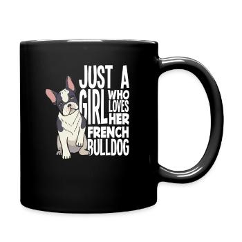 Bouledogue français fille - Mug uni - noir - Droite
