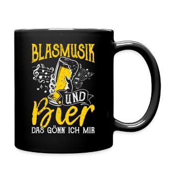 Biertrinken Bier Fun Kneipe Saufen Party Bier Musi - Tasse einfarbig - Schwarz - Rechts