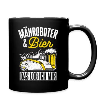 Mähroboter & Bier Das Lob Ich Mir Sauftour Gärtner - Tasse einfarbig - Schwarz - Rechts