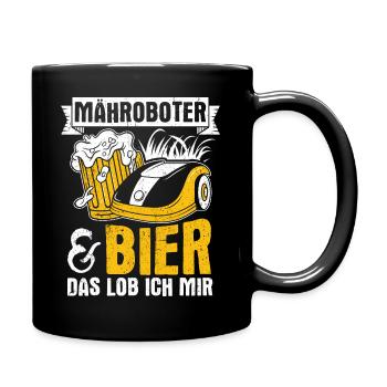Gardener Beer Fun Garden Booze Party Beer Mower Robot - Full Colour Mug - black - Right