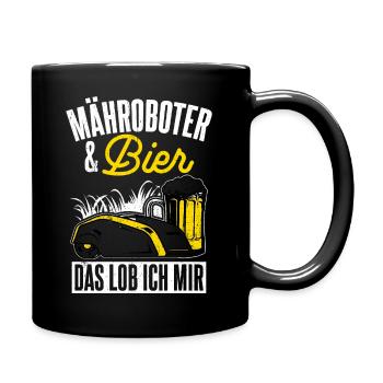 Gardener Beer Fun Garden Booze Party Beer Mower Robot - Full Colour Mug - black - Right