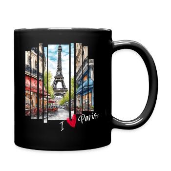 J’adore Paris : la Tour Eiffel et un Charming Café - Mug uni - noir - Droite