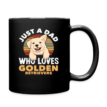 Papa Golden Retriever Loves Dogs - Full Colour Mug - black - Right