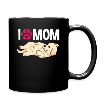 I Love Mama Golden Retriever - Full Colour Mug - black - Right