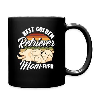 Maman Golden Retriever rétro - Mug uni - noir - Droite