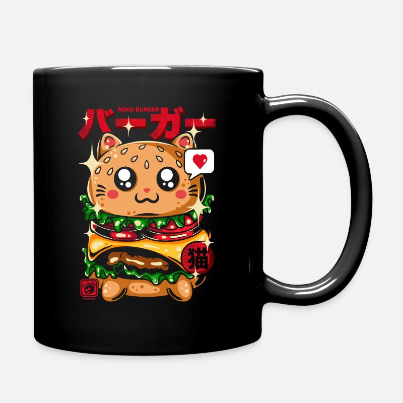 Japan Hamburger Katze Neko - Tasse einfarbig - Schwarz