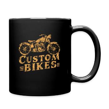 custom bike Motorad ,Biker design - Tasse einfarbig - Schwarz - Rechts