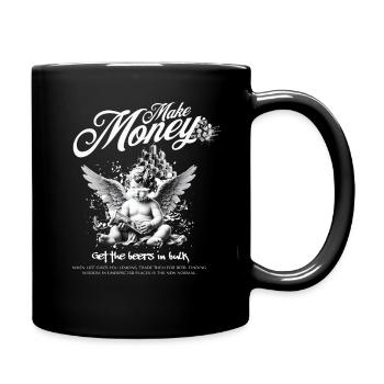 Baby Angel make Money, Get Beers, Geld und Bier - Tasse einfarbig - Schwarz - Rechts