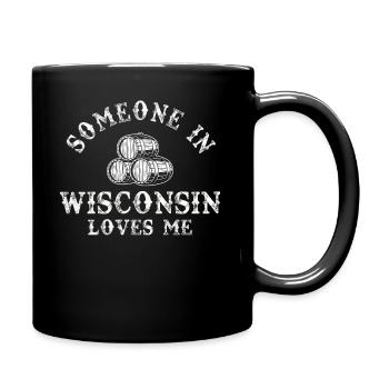Jemand in Wisconsin liebt mich - Tasse einfarbig - Schwarz - Rechts