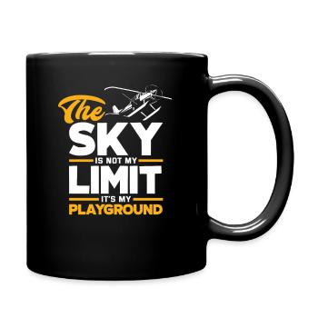 Pilot Spruch Hobby Luftfahrt Beruf Hobby - Tasse einfarbig - Schwarz - Rechts