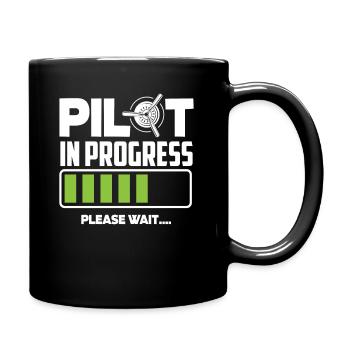Pilot in training please wait - Full Colour Mug - black - Right