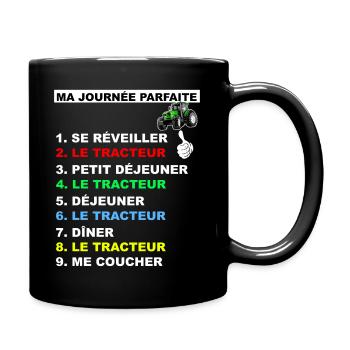 Super Funny Quote Tractor Man Woman Child - Full Colour Mug - black - Right