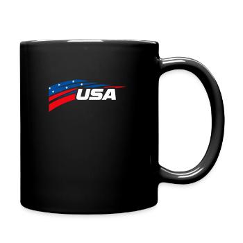 Patriotique États-Unis Logo Design Bleu Rouge Blanc - Mug uni - noir - Droite