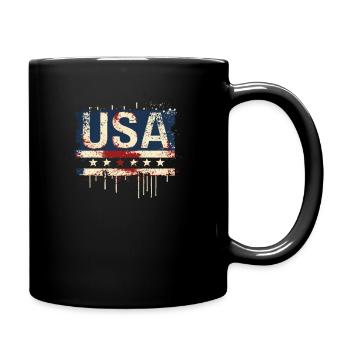 United States American Independence Day Flag - Full Colour Mug - black - Right