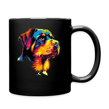 Rottweiler Dog Bright Colors Pop Art Pride Dogs - Full Colour Mug - black - Right