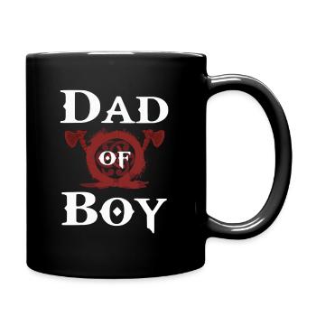 Father of boy Dad of Boy gaming vikinger of war - Full Colour Mug - black - Right
