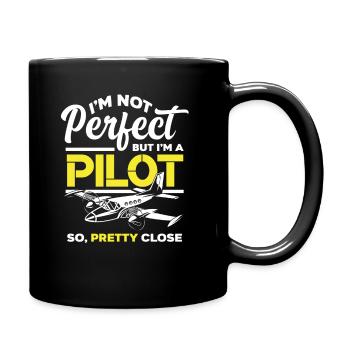 Piloten Spruch - Tasse einfarbig - Schwarz - Rechts