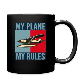 Pilot Mein Flugzeug Meine Regeln - Tasse einfarbig - Schwarz - Rechts