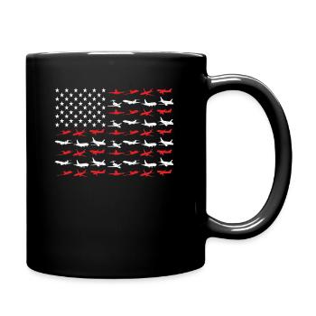 USA Amerika Flagge Pilot - Tasse einfarbig - Schwarz - Rechts