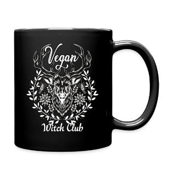Vegan Witch Club Mystischer Hirsch - Tasse einfarbig - Schwarz - Rechts