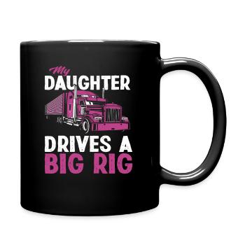 Chauffeur de camion fille père - Mug uni - noir - Droite