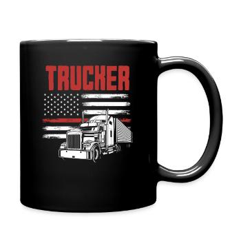 Chauffeur de camion Drapeau des États-Unis Patriot - Mug uni - noir - Droite