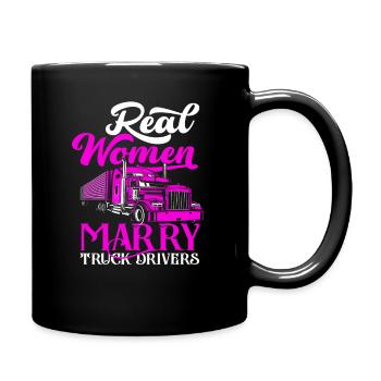 chauffeur de camion femme cadeau amour - Mug uni - noir - Droite