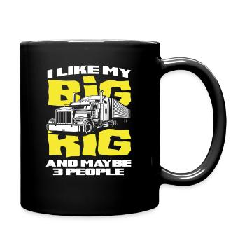 Chauffeur routier 3 personnes - Mug uni - noir - Droite