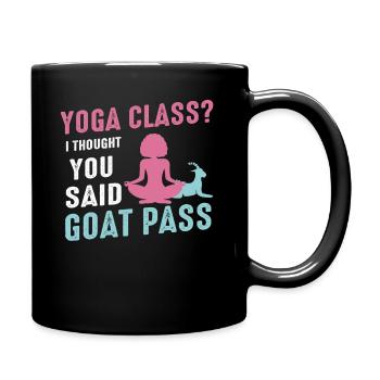 Yoga-Kurs oder Ziegenpass - Tasse einfarbig - Schwarz - Rechts