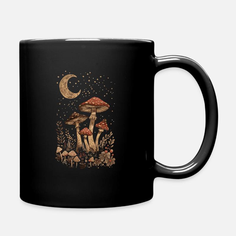 Vintage Fairycore Cottagecore Goblincore Pilz - Tasse einfarbig - Schwarz
