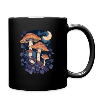 Fairycore Goblincore Pilz Mondphasen Cottagecore - Tasse einfarbig - Schwarz - Rechts