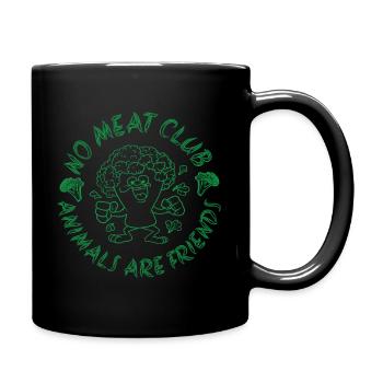 No Meat Club Animals are Friends - Full Colour Mug - black - Right