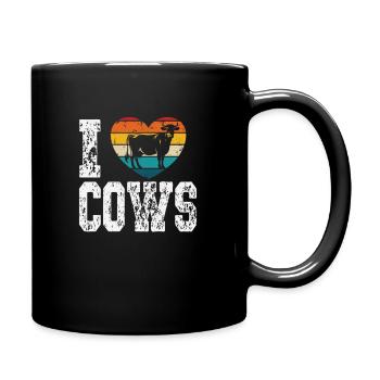 Ich mag Kühe - Tasse einfarbig - Schwarz - Rechts