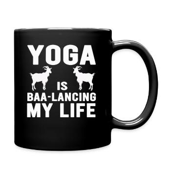 Goat Yoga Équilibrer ma vie - Mug uni - noir - Droite