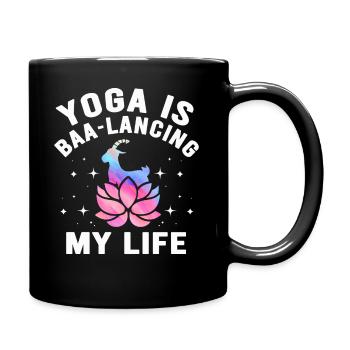 Goat Yoga Équilibrer ma vie - Mug uni - noir - Droite