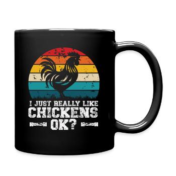 I like chickens - Full Colour Mug - black - Right